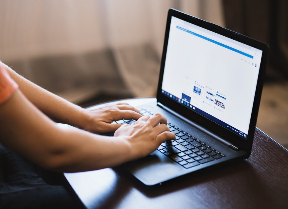 Person working on laptop 