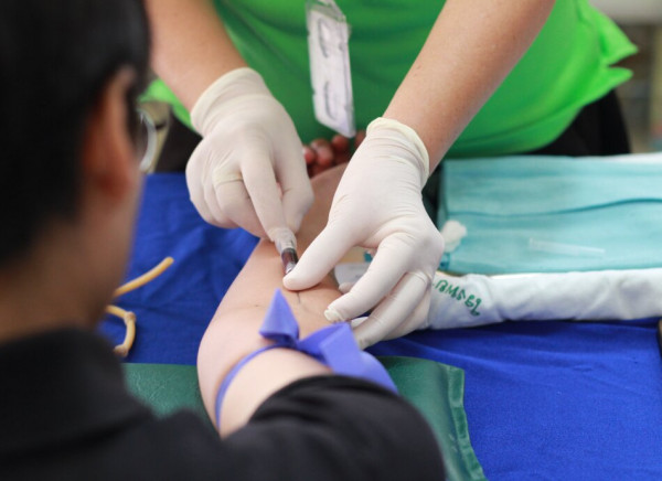 Blood being drawn for a blood test