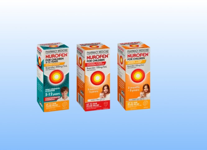 Three different liquid Nurofen products