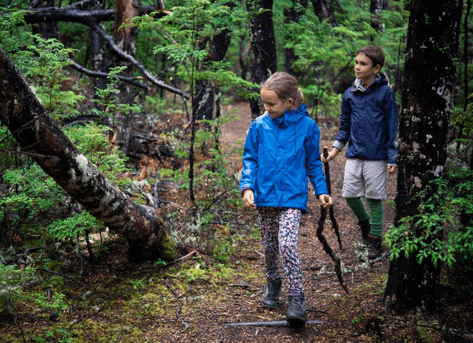 2 Kiwi kids exploring the NZ bush