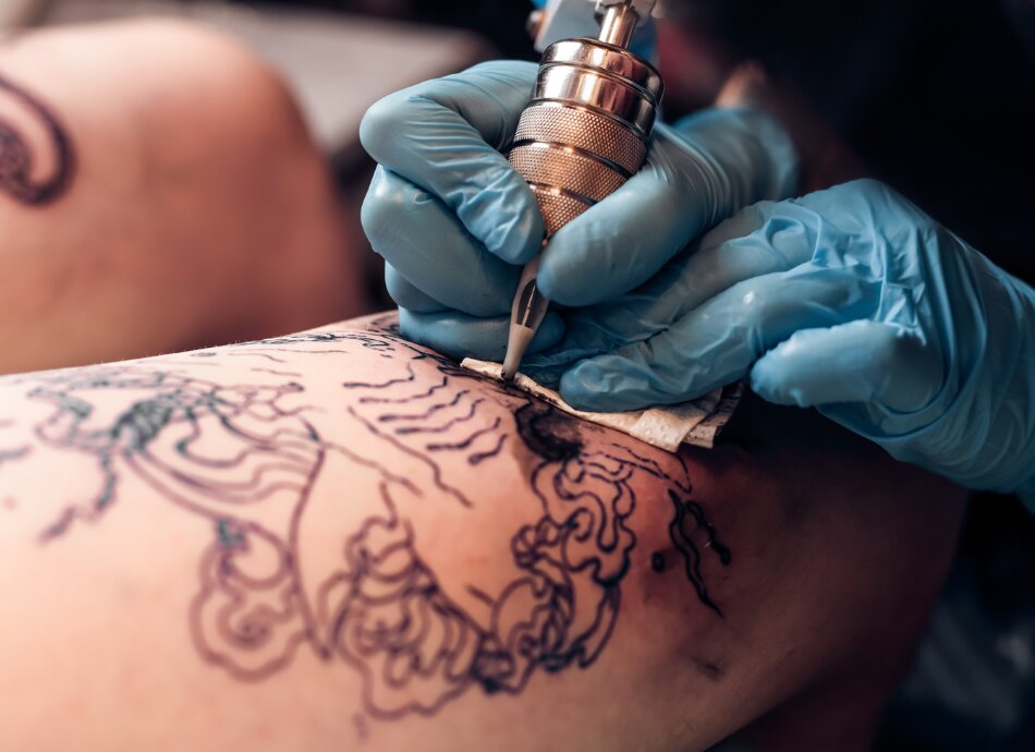 Getting a tattoo