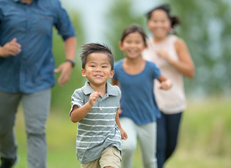 Filipino family outside