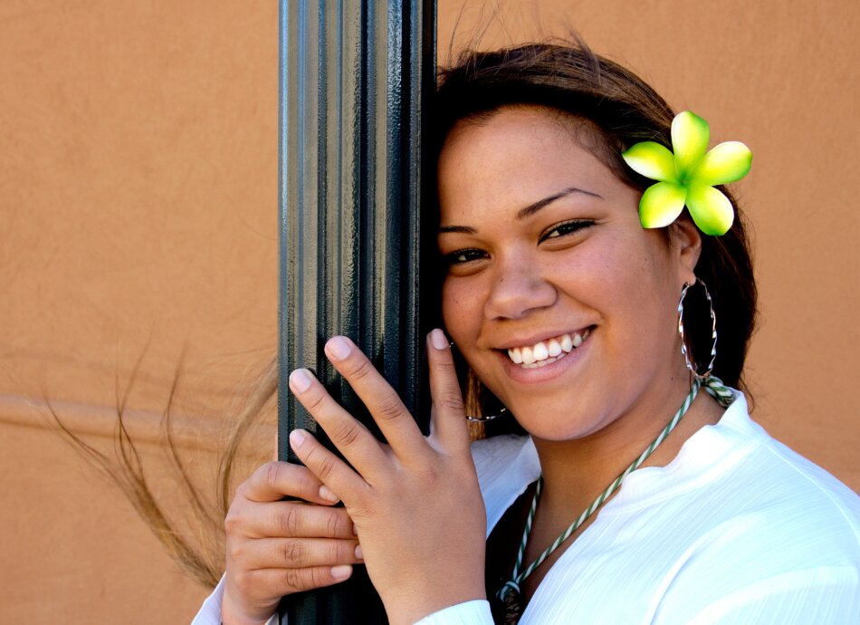 Smiling young Pacific Island woman