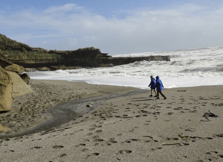 Walkers on the beach