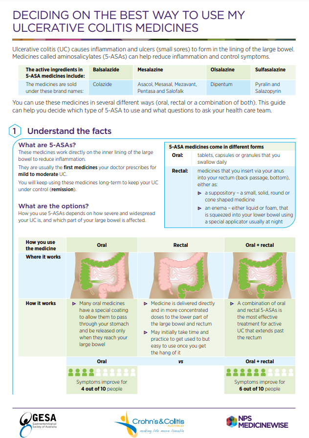 deciding on the best way to use my ulcerative colitis medicines