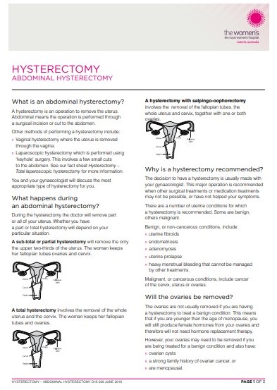 hysterectomy abdominal