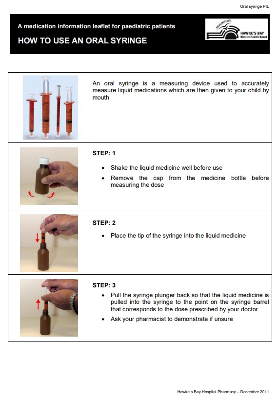 oral syringe paediatric pil