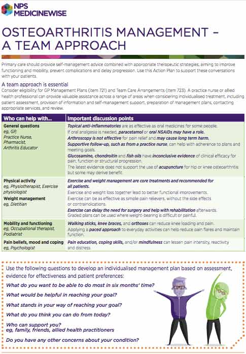 osteoarthritis a team approach nps medicinewise