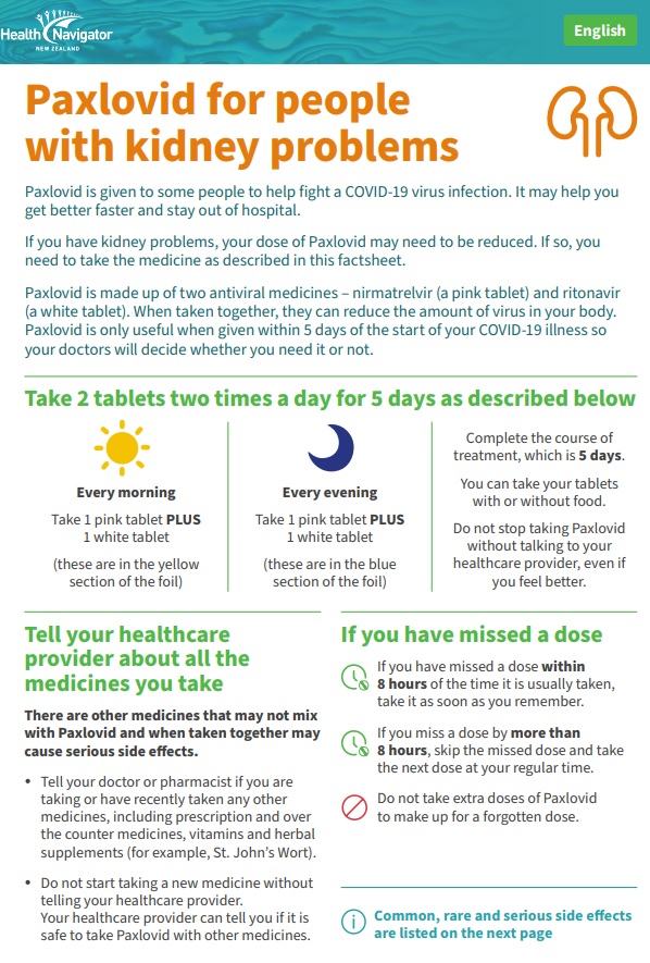 paxlovid renal brochure