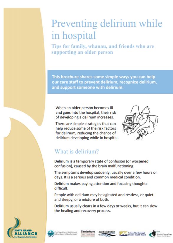 preventing delirium while in hospital