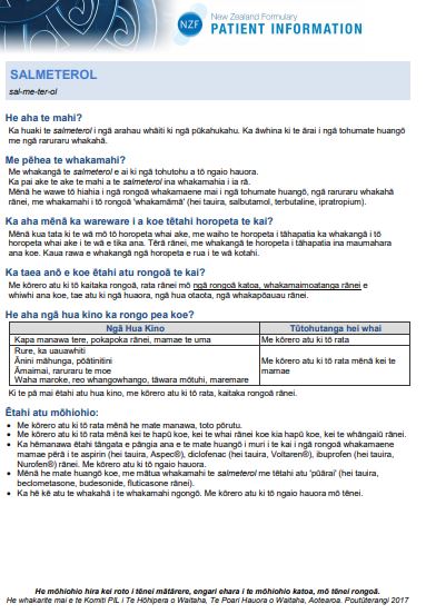 salmeterol maori