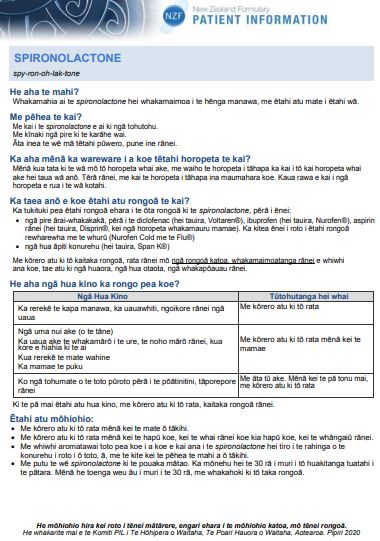 spironolactone maori
